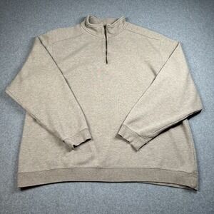 L.L.Bean Oatmeal 1/4 Zip Sweatshirt Mens XL Tall 100% Cotton Textured NOTE